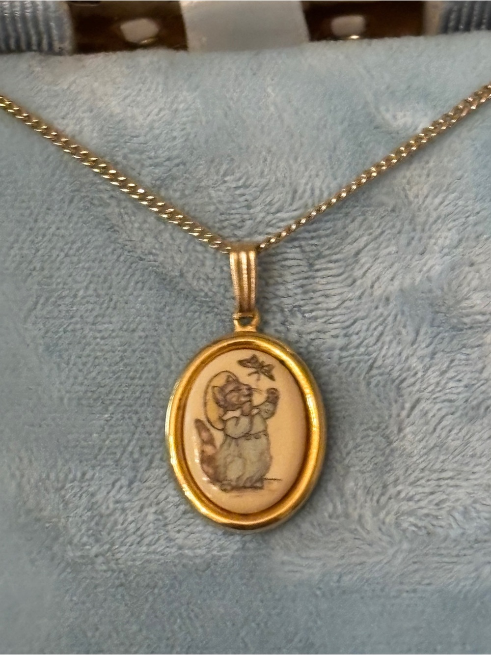Storybook The World of Beatrix Potter Cat Butterfly Necklace
